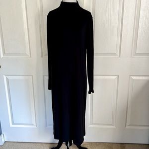 NWT A New Day Funnel Neck Black Long Sleeve Ribbed Dress Womens Sz XL